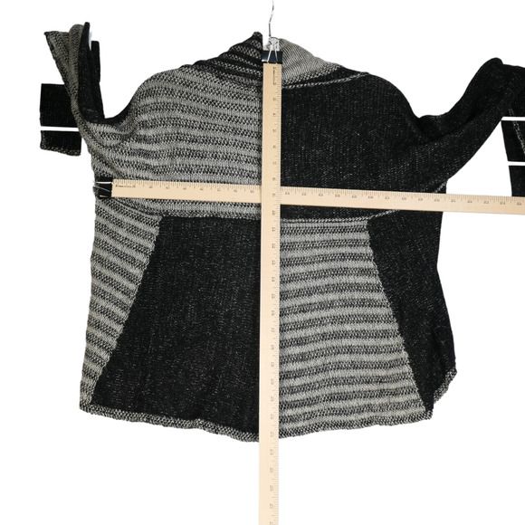 Cabi Black Gray Cardigan Sweater Women Small Wool Blend Patchwork Style 483 - Picture 5 of 9